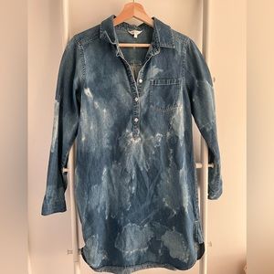 Distressed Acid Wash Denim Dress